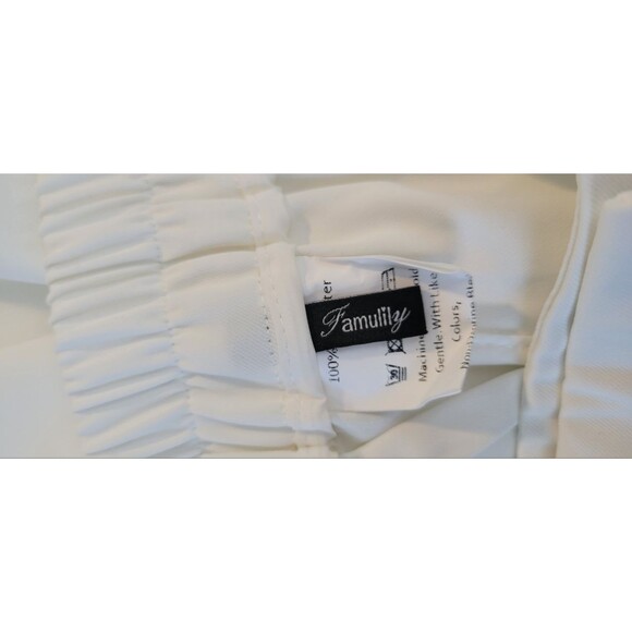 Famulily Side Pockets White High Waist Shorts with Back Elastic Waist Sz L - Picture 6 of 7